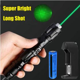 Green Laser Pointer USB Rechargeable Pen LED Flashlight Torch Visible Beam Lazer