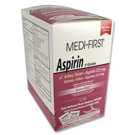 Aspirin, 500 tablets per box, 250 packets of 2 tabs each