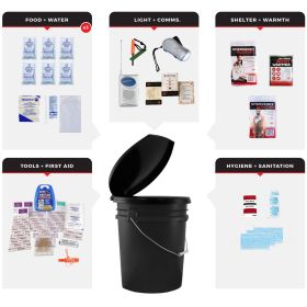 3 Person Necessity Survival Kit, Bucket and Lid
