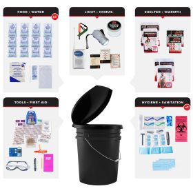 3 Person Essential Survival Kit, Bucket and Lid